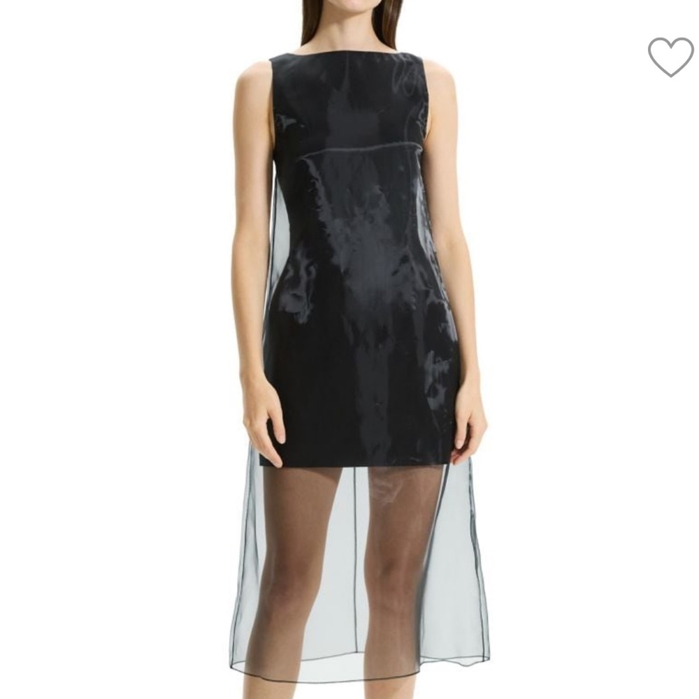 Theory Sleeveless Linen-Blend Organza Dress